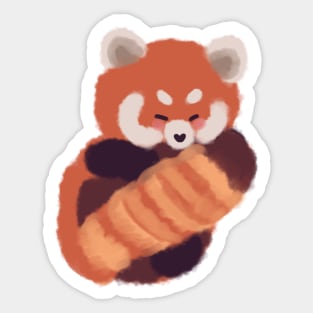 Cute red panda sleeping Sticker